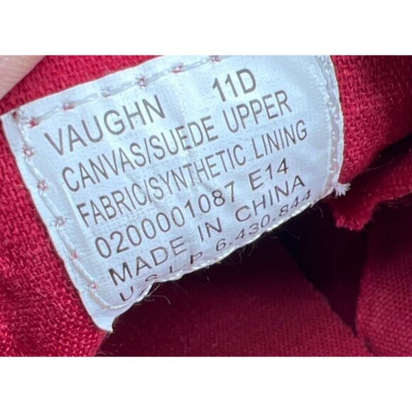 POLO Ralph Lauren Men's size 11 Red Canvas Vaughn Sneakers Leather laces - Picture 3 of 5